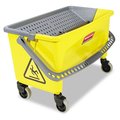 Rubbermaid Commercial 43 qt Pedal Mop Wringer and Bucket, Yellow, Plastic FGQ90088YEL